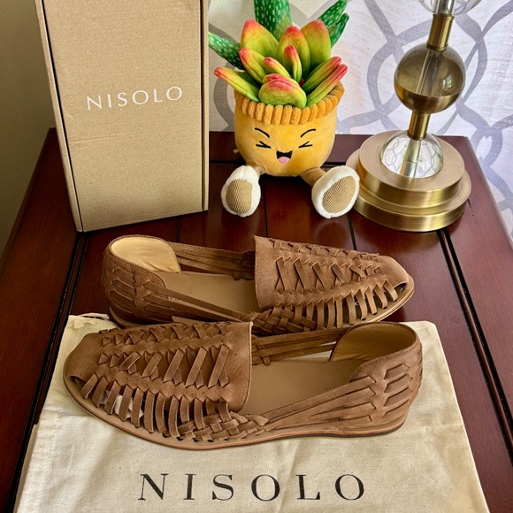 NIB - Nisolo (Size 13) Men's Woven Leather Huarache Sandal – Tobacco - Picture 2 of 8